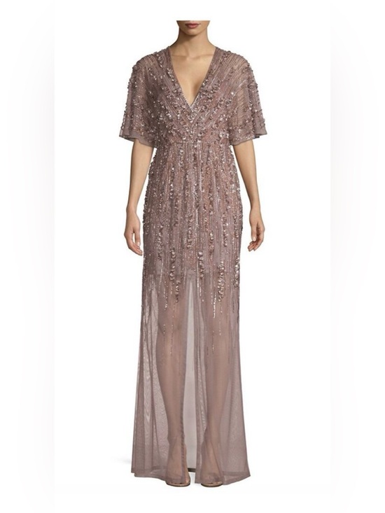 Aidan Mattox Dresses & Skirts - Aidan Mattox Embellished Mauve V-Neck Evening Dress